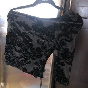 Bebe velvet one shoulder top